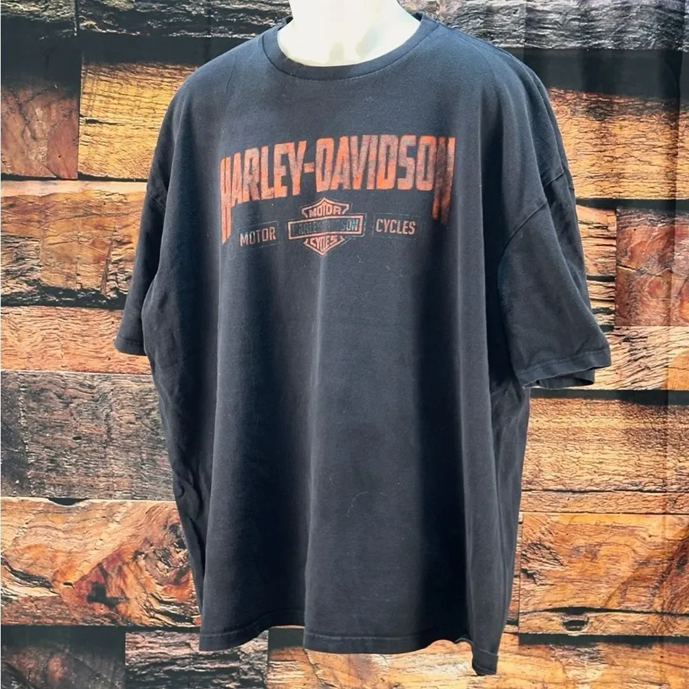 Harley-Davidson Black Short Sleeve T-Shirt with Orange Logo